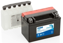 Exide AGM 12V 8Ah 120A, ETX9-BS (150x87x105mm) JIS: YTX9-BS