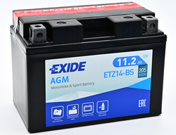 Exide AGM 12V 11,2Ah 205A, ETZ14-BS (150x87x110mm) JIS: YTZ14-BS