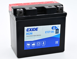 Exide AGM 12V 6Ah 100A, ETZ7-BS (113x70x105mm) JIS: YTZ7-BS 