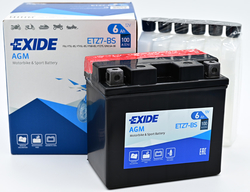 Exide AGM 12V 6Ah 100A, ETZ7-BS (113x70x105mm) JIS: YTZ7-BS 