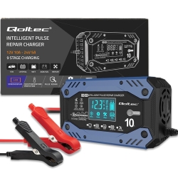 Qoltec 52482 12V/10A, 24V/5A Inteligentní nabíječka baterií