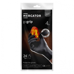 Nitrilové rukavice MERCATOR GoGrip ČERNÉ 4ks S