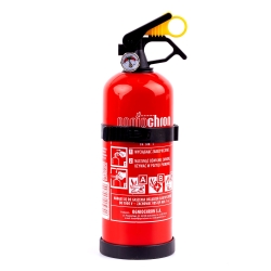 Práškový hasicí přístroj ABC s manometrem a věšákem, 1 kg