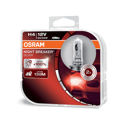 OSRAM 12V H4 60/55W night breaker silver (2ks) Duo-box