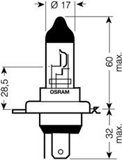 OSRAM 12V H4 60/55W standard (1ks)