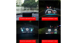 HEAD UP DISPLEJ 4" / TFT LCD, OBDII + GPS, reflexní deska