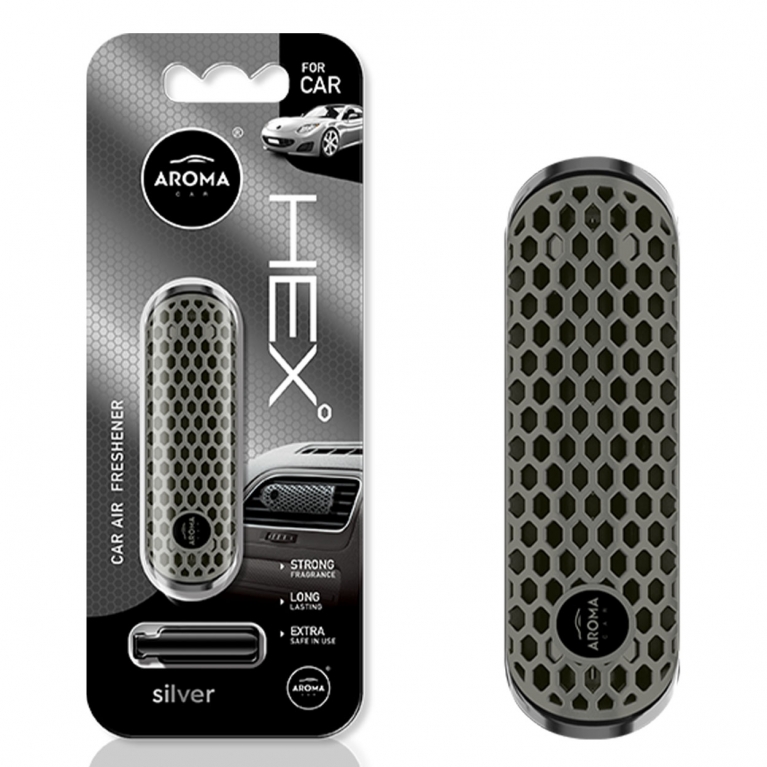 Osvěžovače vzduchu AROMA FANCY SHAPES POLYMER HEX Silver