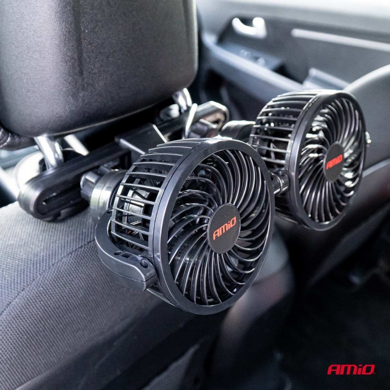 Ventilátor do auta pro opěrku hlavy 2x4" 12V