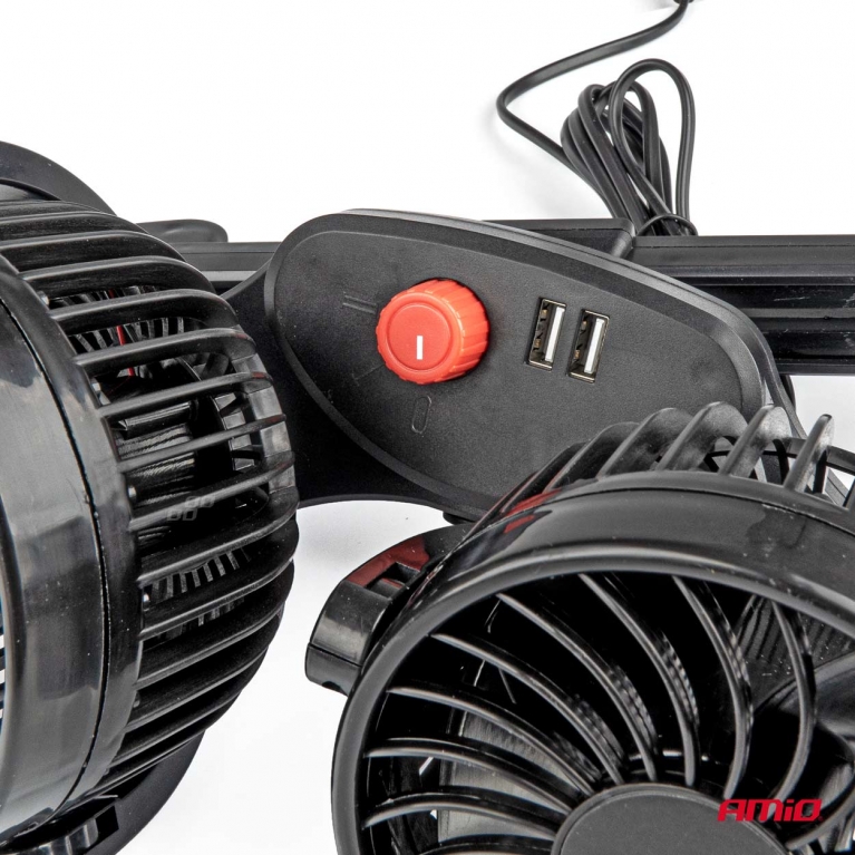 DVOJITÝ AUTOVENTILÁTOR NA OPĚRKU HLAVY AMiO-03009