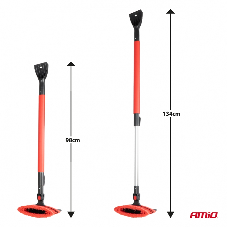 Škrabka s metličkou a stěrkou, dlouhá 98-134cm AMiO-04147