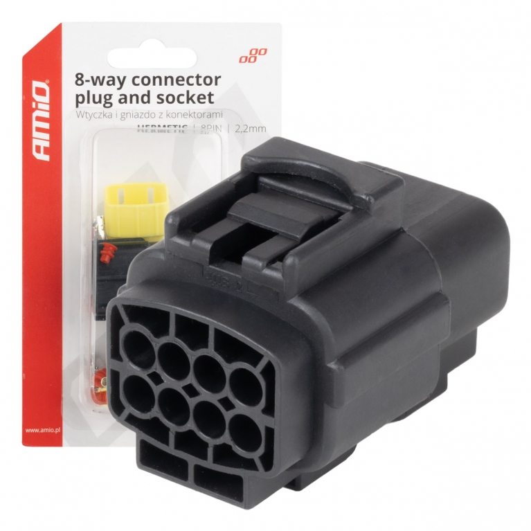 Sada elektrických konektorů vodotěsných 8 PIN 2,2 mm AMiO-04350