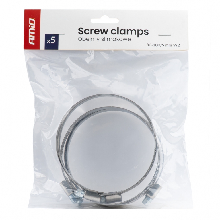 Spona na hadici 5 ks 80-100 mm/9 mm W2 AMiO-04592