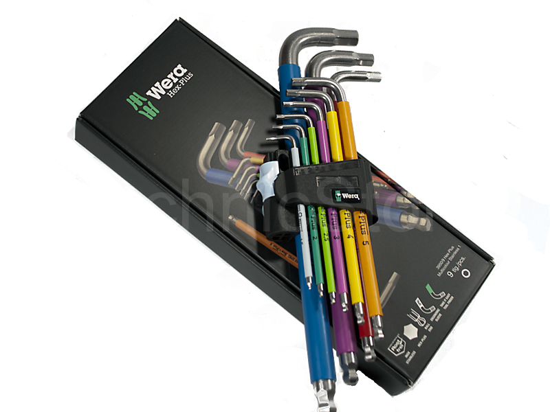 Wera 3950/9 SPKL Multicolour INOX Metrická sada zástrčných klíčů 1,5-10