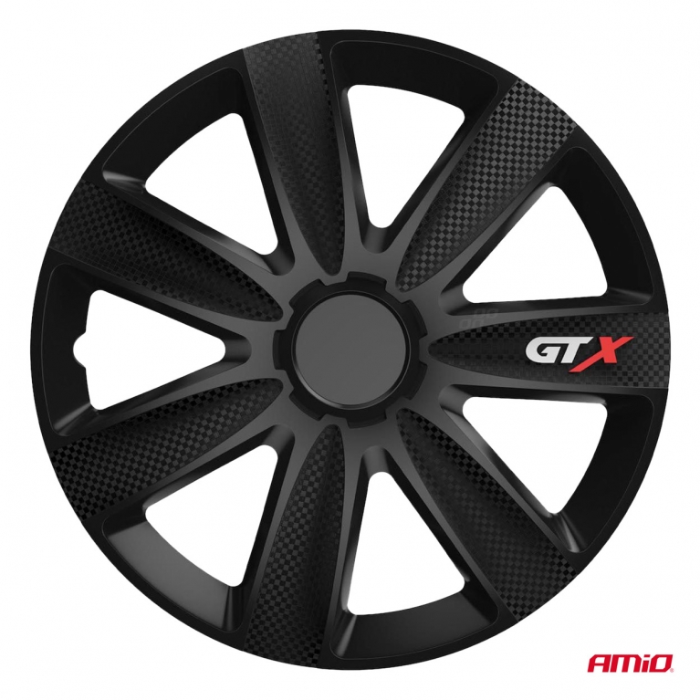 Poklice GTX 14” černý karbon sada 4ks COLOR BOX