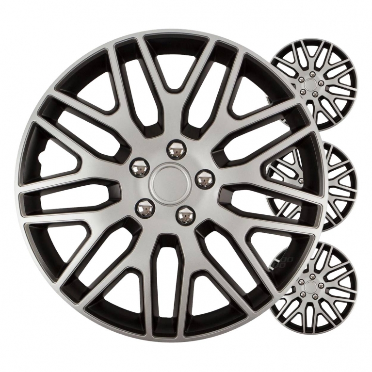 Poklice Dakar 16” černo-stříbrná sada 4ks COLOR BOX