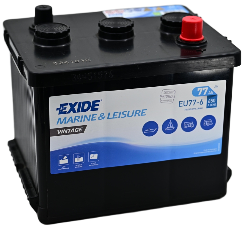 EU77-6 | 07711 | 6V Exide Vintage 77Ah 650A autobaterie pro veterány