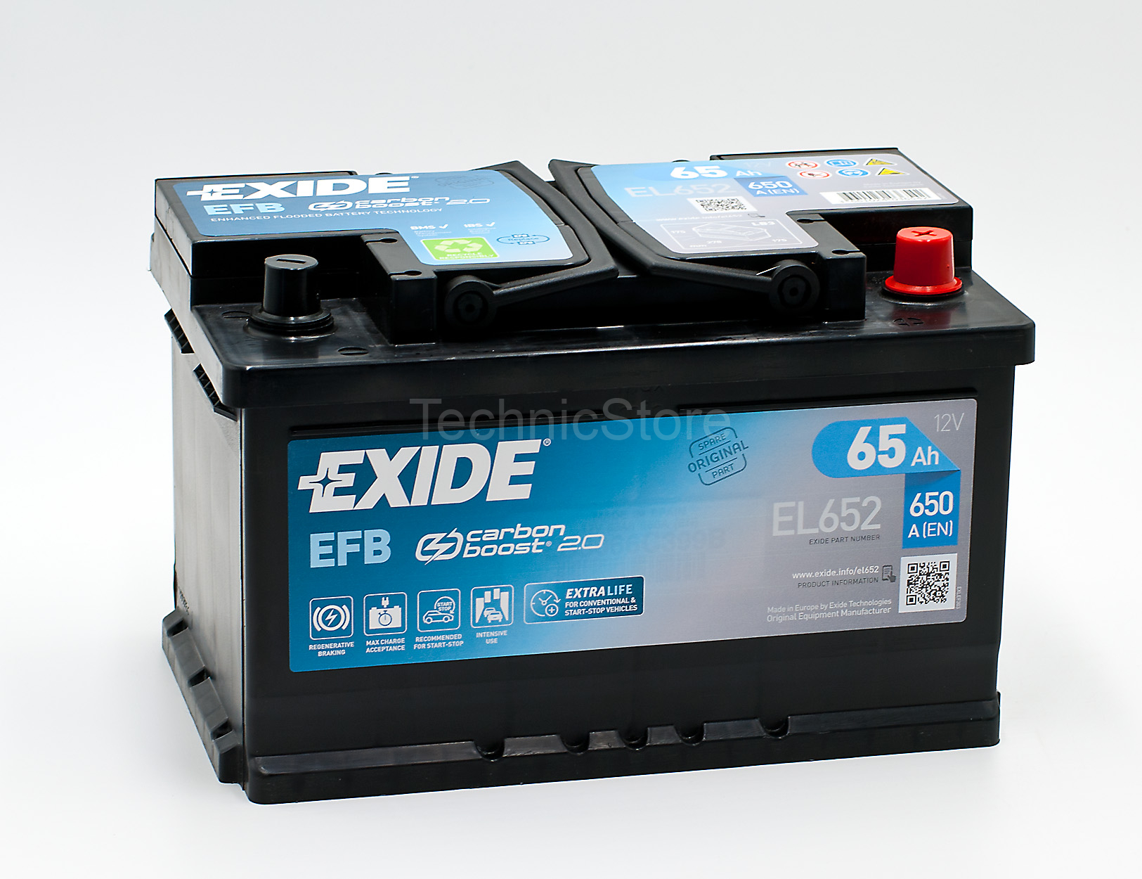 Exide EFB 12V 65Ah 720A, EL652 (278x175x175mm, pravá)