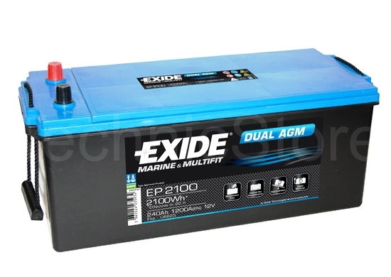 Exide EP2100 Dual AGM 12V 240Ah 1200A (513x279x240mm)