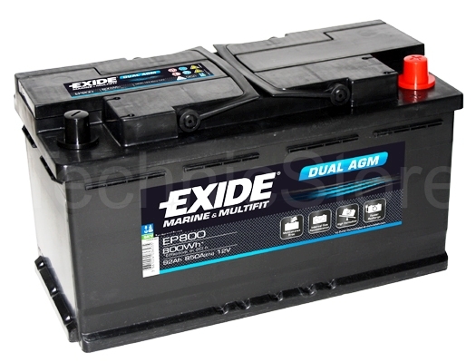 Exide EP800 Dual AGM 12V 92Ah 850A (353x175x190mm)