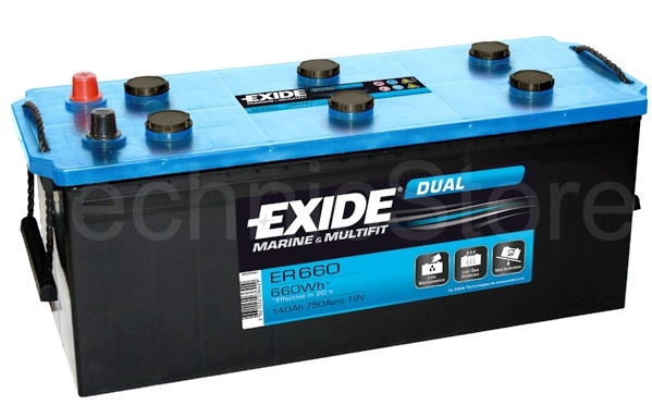 Exide ER660 Dual 12V 140Ah 750A (513x189x223mm)