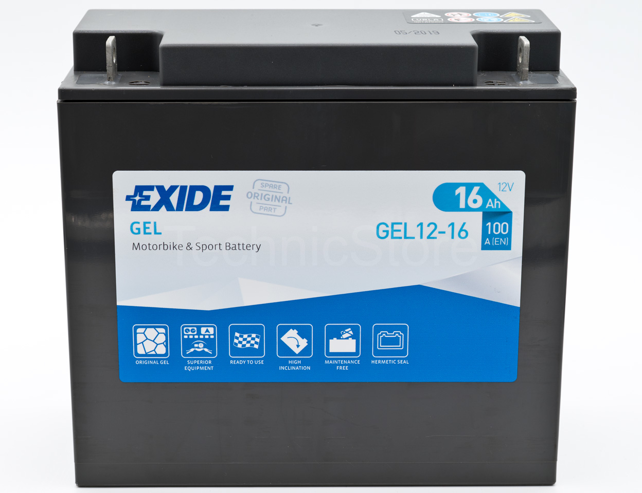 Exide GEL12-16, 12V 16Ah 100A (180x75x165mm)