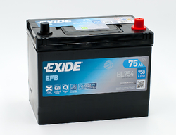 Exide EFB 12V 75Ah 750A, EL754 (261x175x222mm, pravá) - kopie